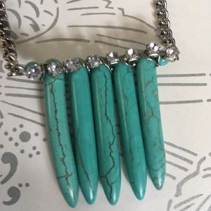 Turquoise like arrow stones stainless steel chain